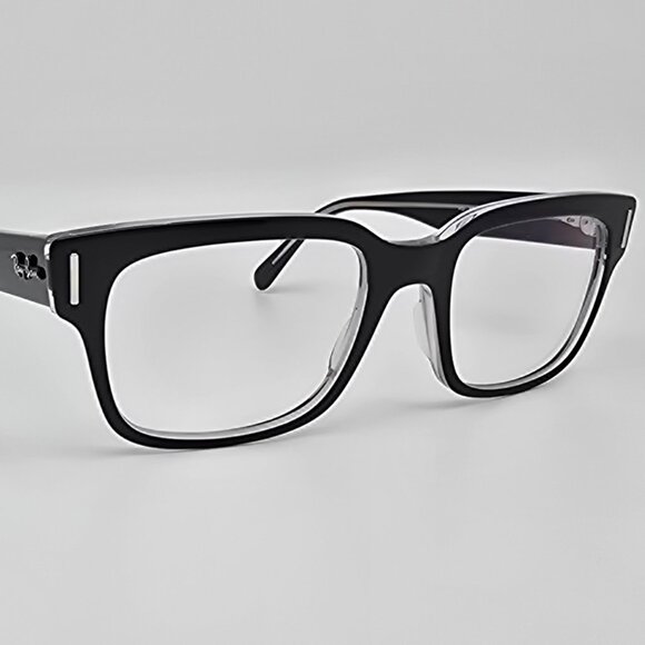 *SOLD* Ray-Ban RB5388 2034 Jeffrey Black on Transparent Eyeglasses Frame w/ Case - Picture 7 of 16